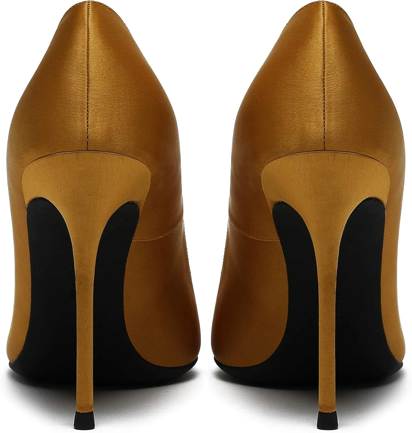 MOOMMO Women Satin High Heel Pumps Pointed Toe Sexy Stilettos 4 inch Slip On Formal Dress Shoes for Ladies Wedding Party Evening Work 4-13 M US