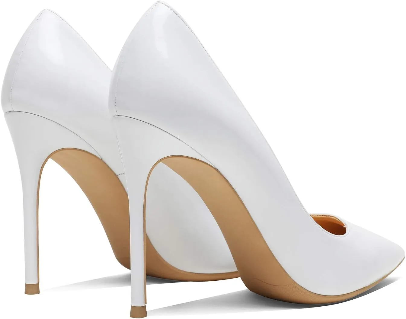 MOOMMO Women Satin High Heel Pumps Pointed Toe Sexy Stilettos 4 inch Slip On Formal Dress Shoes for Ladies Wedding Party Evening Work 4-13 M US