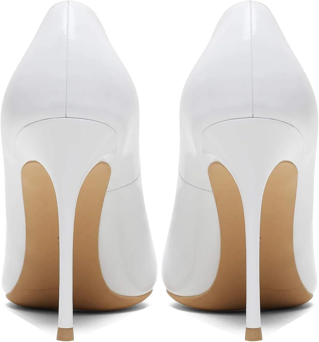 MOOMMO Women Satin High Heel Pumps Pointed Toe Sexy Stilettos 4 inch Slip On Formal Dress Shoes for Ladies Wedding Party Evening Work 4-13 M US