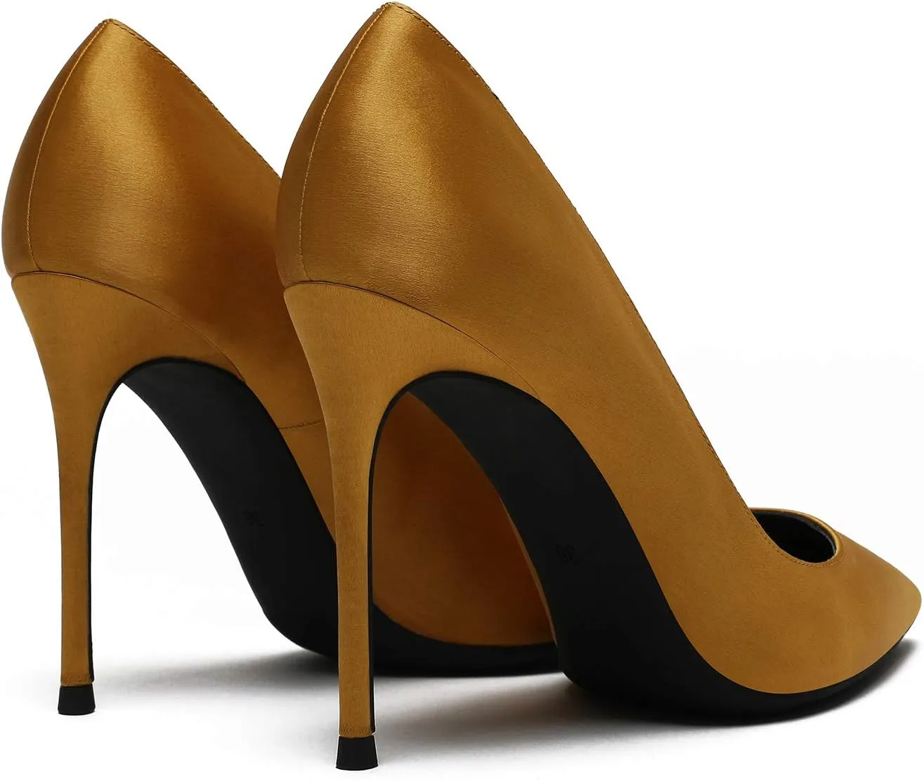 MOOMMO Women Satin High Heel Pumps Pointed Toe Sexy Stilettos 4 inch Slip On Formal Dress Shoes for Ladies Wedding Party Evening Work 4-13 M US