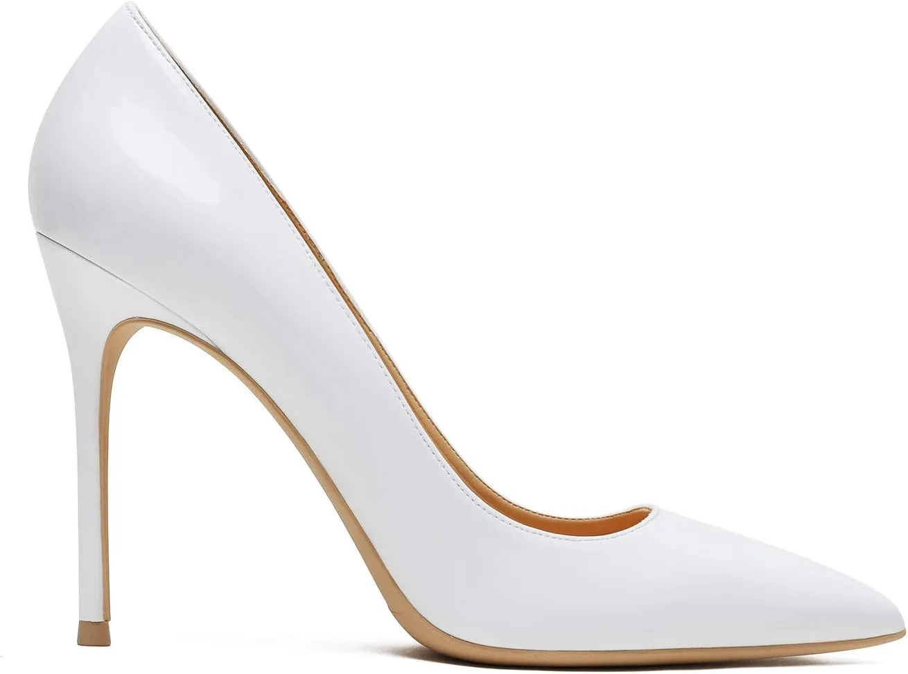 MOOMMO Women Satin High Heel Pumps Pointed Toe Sexy Stilettos 4 inch Slip On Formal Dress Shoes for Ladies Wedding Party Evening Work 4-13 M US