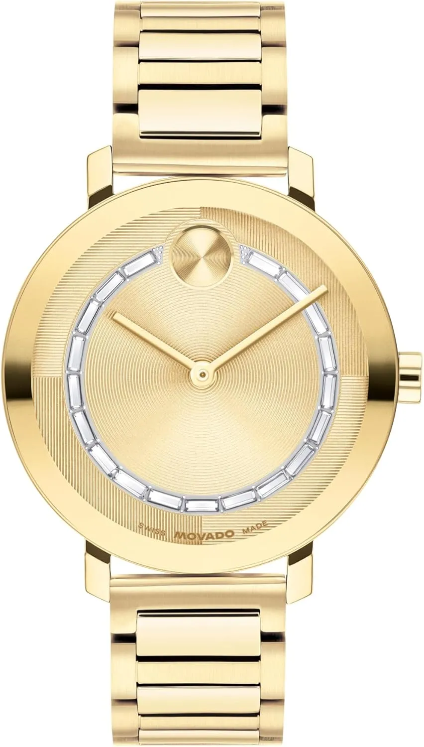 Movado Bold Evolution 2.0 Women's Luxury Quartz Watch - Swiss Movement, Stainless Steel Bracelet, Water Resistance 30 Meters (3ATM) - Classic Timepiece - Gift for Her - 34mm