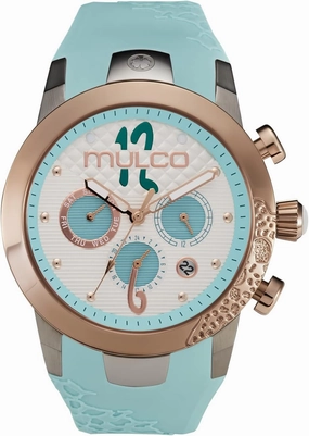 MULCO Watches for Women - Lady D - Silver Stainless Steel Case with Wrist Silicone Band, Large Face with Mother of Pearl and Rose Gold, Quartz Analog Movement, Waterproof - Inspired by Magic