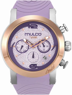 MULCO Watches for Women - M10 Namaste - Silver Stainless Steel Case with Wrist Silicone Band, Large Face with Mother of Pearl and Rose Gold, Quartz Analog Movement, Waterproof - Inspired by Magic