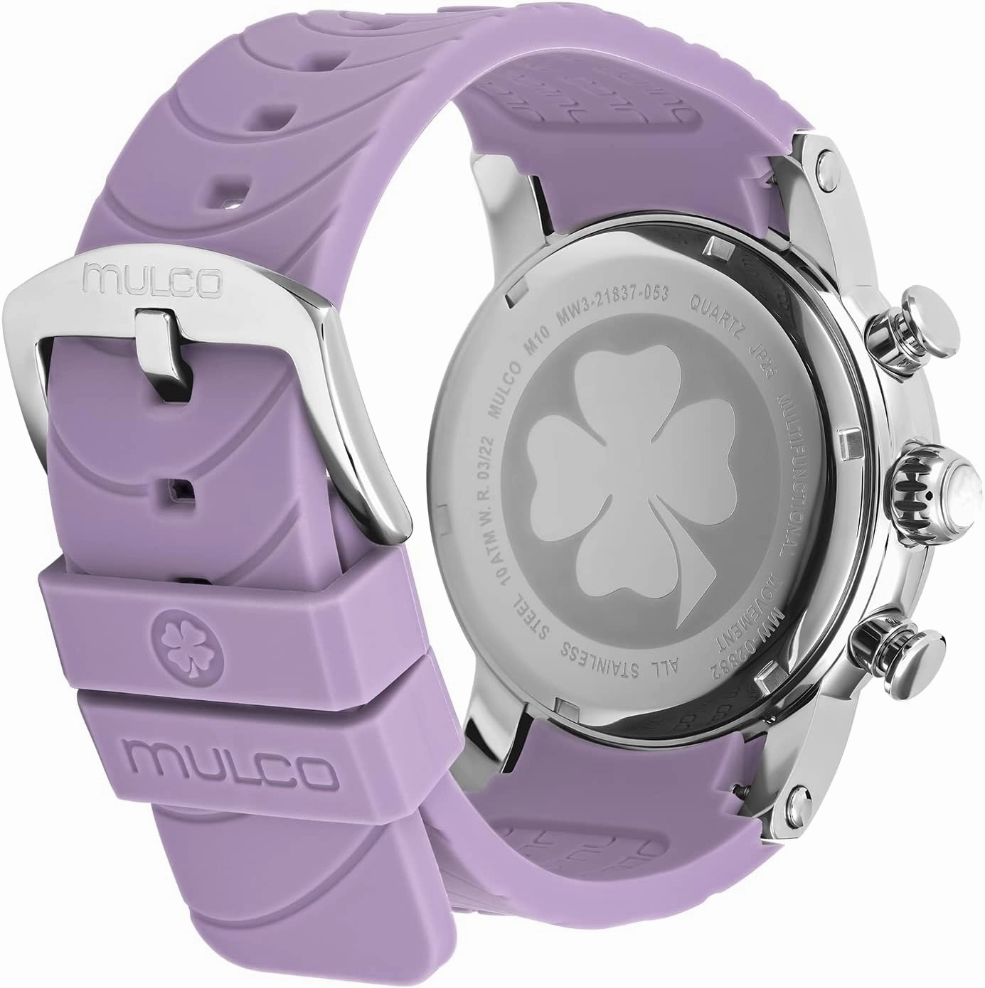 MULCO Watches for Women - M10 Namaste - Silver Stainless Steel Case with Wrist Silicone Band, Large Face with Mother of Pearl and Rose Gold, Quartz Analog Movement, Waterproof - Inspired by Magic