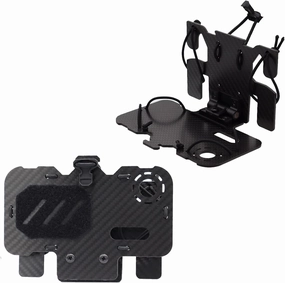 Multifunctional Carbon Fiber Navigation Board, Tactical Chest Portable Mobile Phone Holder, Upgraded MOLLE Chest Mounting Plate(Black,Size-1)