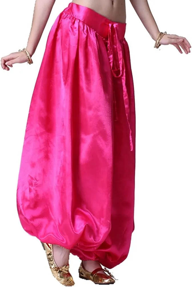 MUNAFIE Celebration of Spirit Palazzo Pant Metallic Praise Dance Pants Belly Dance Arab Carnival Satin Pants