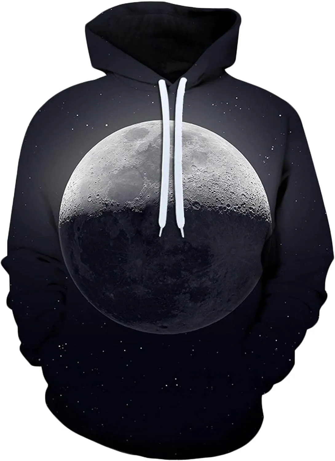Muscularfit Hoodies for Men Graphic Design Galaxy Digital Print Crewneck Sweatshirts Pullover Casual Loose Sport Hooded Shirt