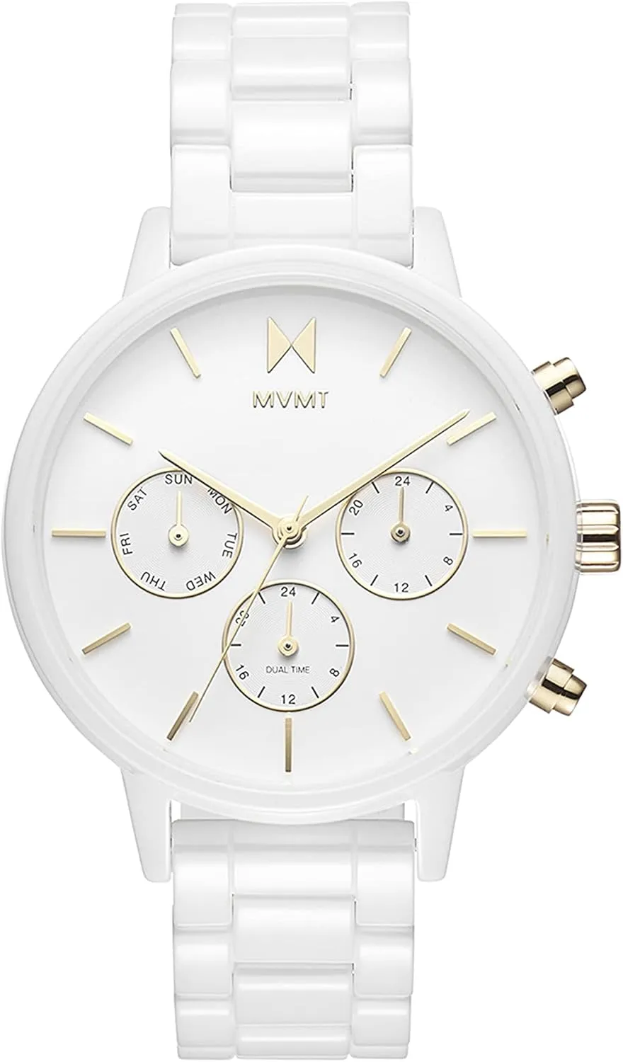 MVMT Nova - Dual Timezone Women’s Wristwatch - Minimalist Dress Watch for Women - 3 ATM/30 Meters Water-Resistant Timepiece - Stainless Steel Analog Women’s Watch with Interchangeable Bands - 38mm