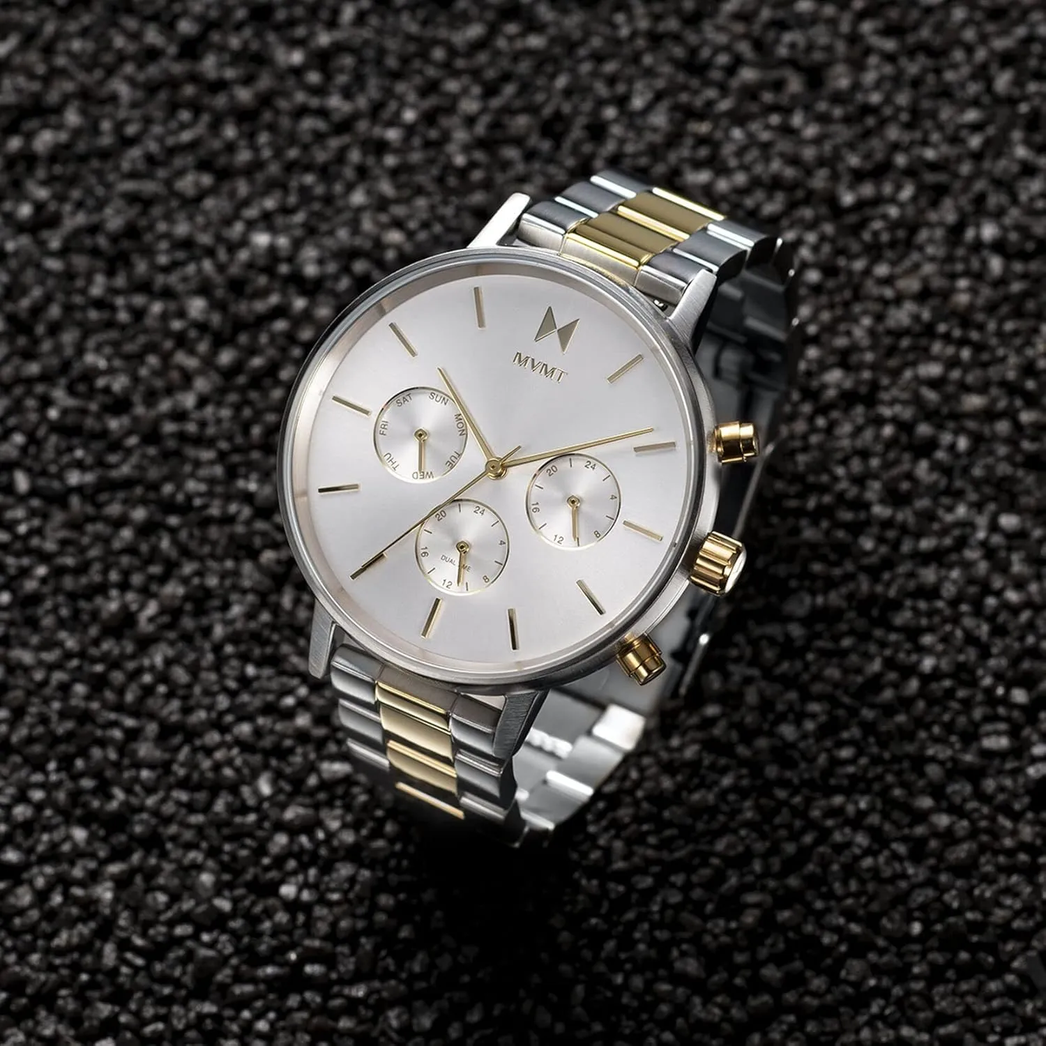 MVMT Nova - Dual Timezone Women’s Wristwatch - Minimalist Dress Watch for Women - 3 ATM/30 Meters Water-Resistant Timepiece - Stainless Steel Analog Women’s Watch with Interchangeable Bands - 38mm