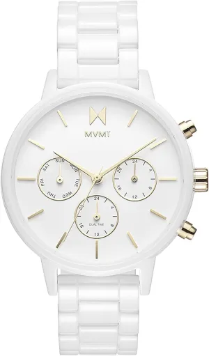 MVMT Nova - Dual Timezone Women’s Wristwatch - Minimalist Dress Watch for Women - 3 ATM/30 Meters Water-Resistant Timepiece - Stainless Steel Analog Women’s Watch with Interchangeable Bands - 38mm