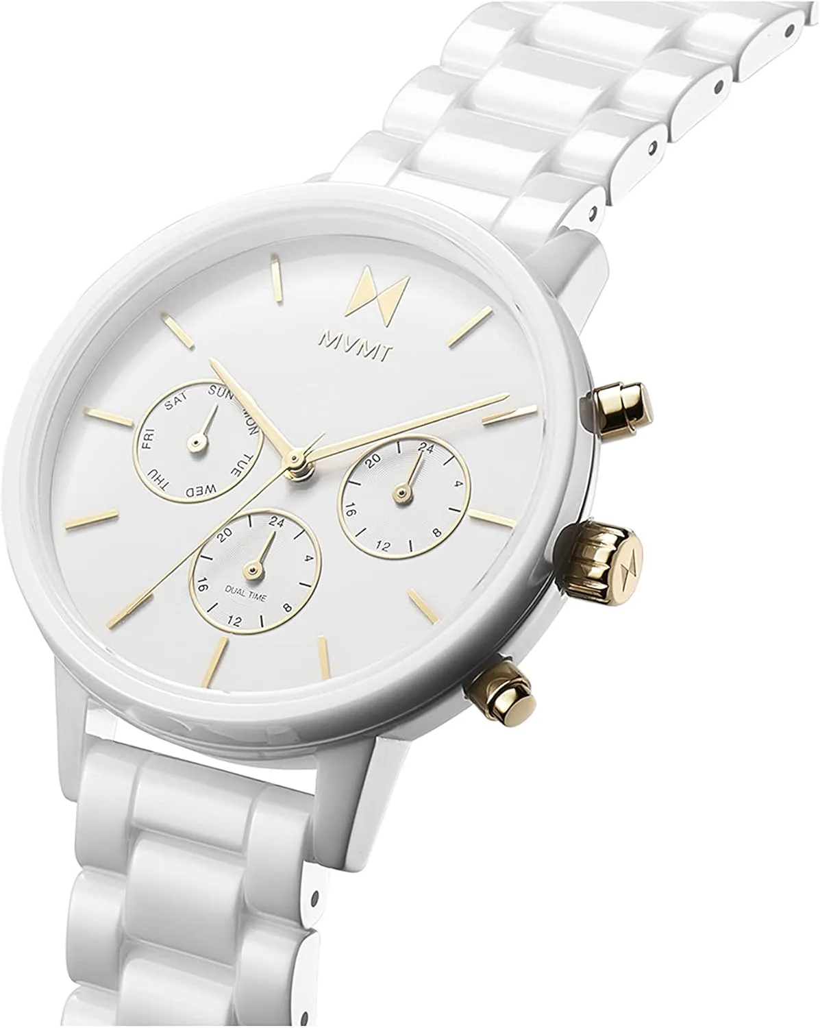 MVMT Nova - Dual Timezone Women’s Wristwatch - Minimalist Dress Watch for Women - 3 ATM/30 Meters Water-Resistant Timepiece - Stainless Steel Analog Women’s Watch with Interchangeable Bands - 38mm
