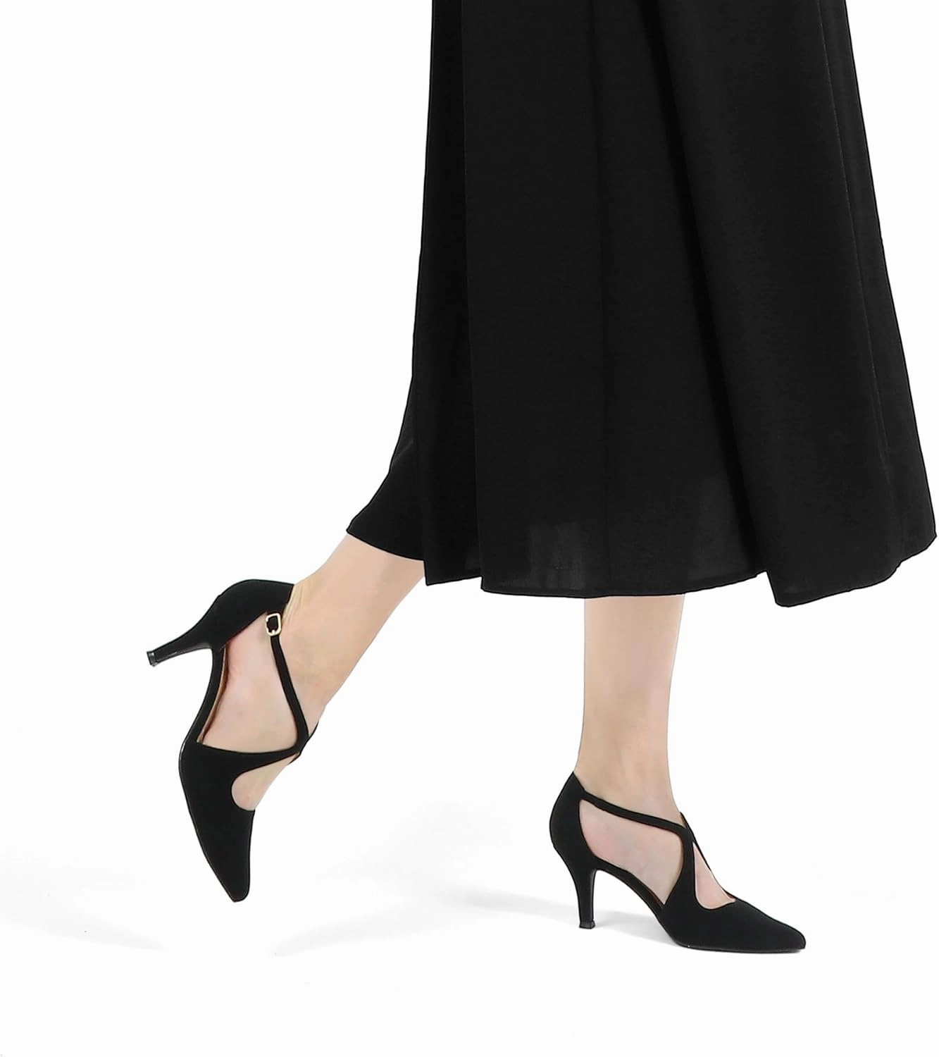 mysoft Women's Dress Shoes Closed Toe 3 Inch Heels Cross Strap Stiletto Pumps Wedding Prom Party Evening Formal Shoes