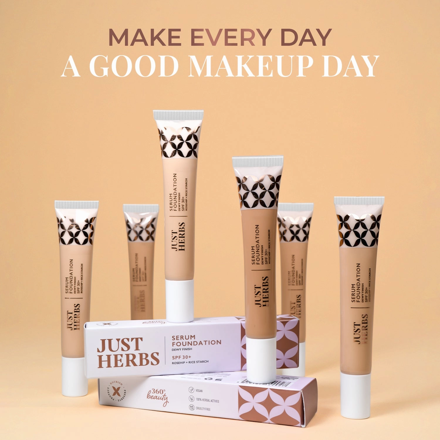 Natural: Serum Foundation Dewy Finish SPF30  with Rosehip & Rice Starch (Tube)