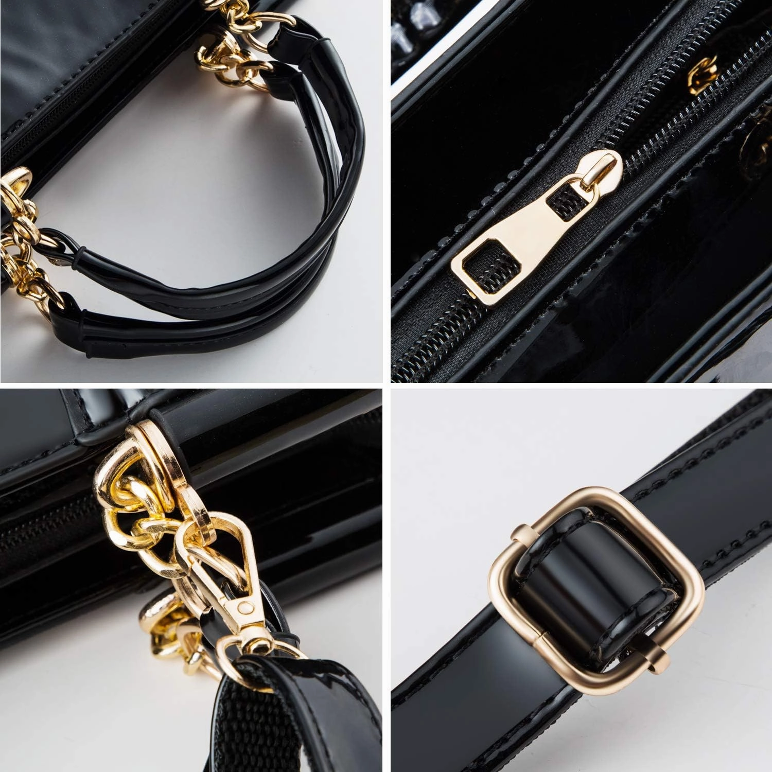 Nevenka Handbags For Women Patent Leather Designer Purse Suitable for Shopping Party Daily Use