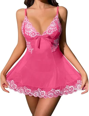 New Model Sexy Lace Bodysuit With Shapewear And Alluring Sheer Small Petite Bow Fresh Slim Waist-Closing Nightgown