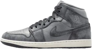 NIKE Air Jordan 1 Mid SE Women's Shoes (FJ3448-001, Smoke Grey/Sail/Off Noir) Size 5
