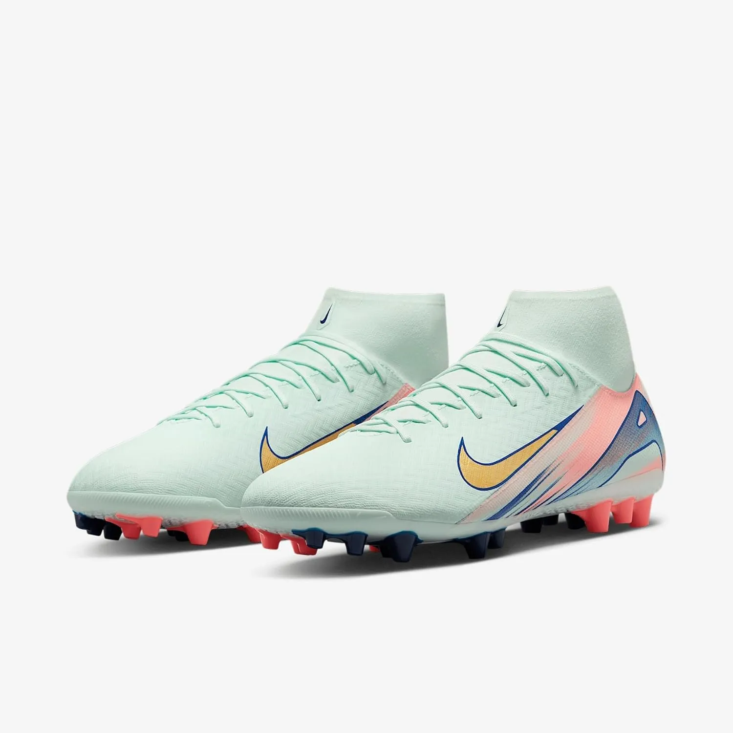 Nike Superfly 10 Academy Mercurial Dream Speed AG High-Top Soccer Cleats (FZ1191-300, Barely Green/Crimson Pulse/Metallic Gold Coin)