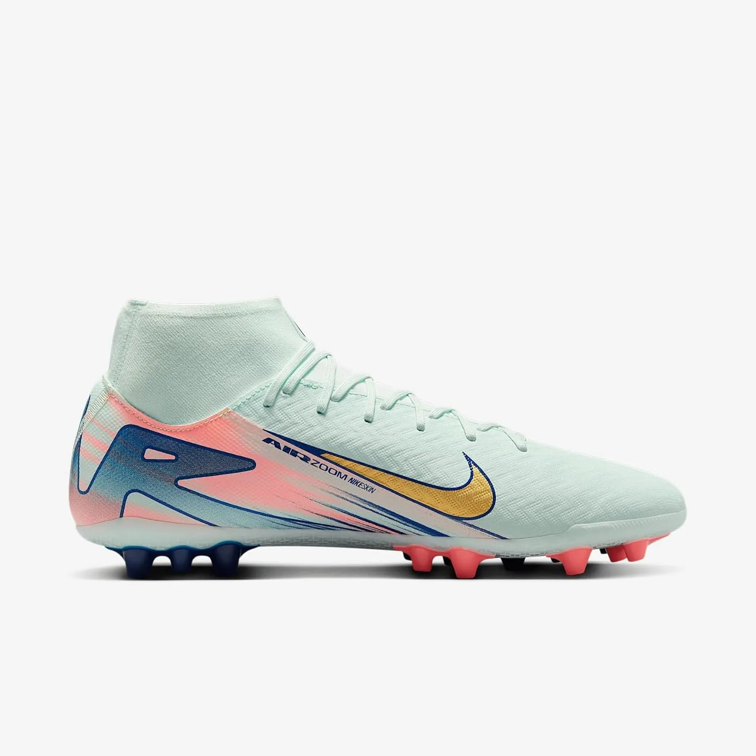 Nike Superfly 10 Academy Mercurial Dream Speed AG High-Top Soccer Cleats (FZ1191-300, Barely Green/Crimson Pulse/Metallic Gold Coin)