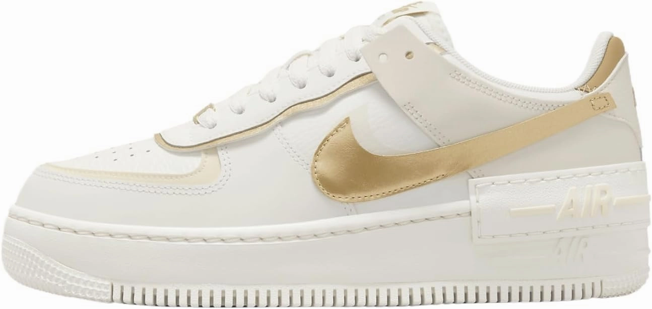 Nike Air Force 1 Shadow Women's Shoes (DZ1847-108, ail/Coconut Milk/Metallic Gold) Size 8.5