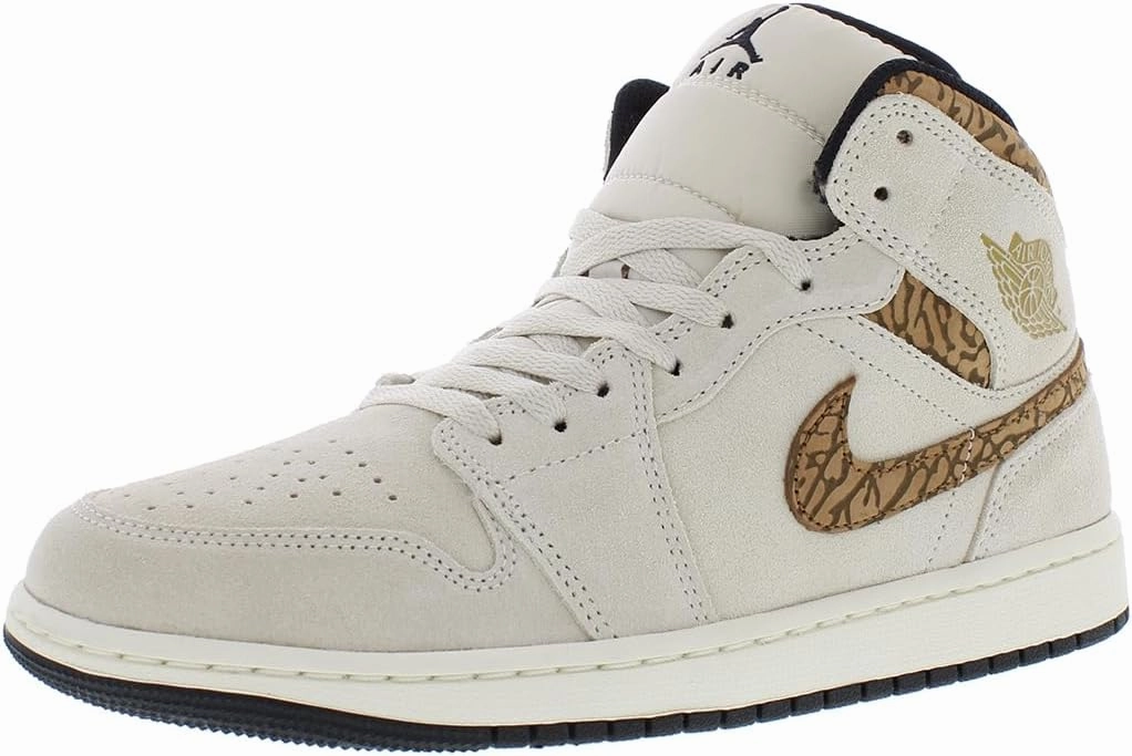Nike Air Jordan 1 Mid Men's Shoes LT Orewood Brown/Metallic Gold DZ4129-102 11.5