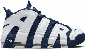 Nike Air More Uptempo Men's Shoes, White/Midnight Navy/Metallic Gold/University Red, Size 8.5