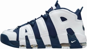 Nike Air More Uptempo Men's Shoes, White/Midnight Navy/Metallic Gold/University Red, Size 9.5