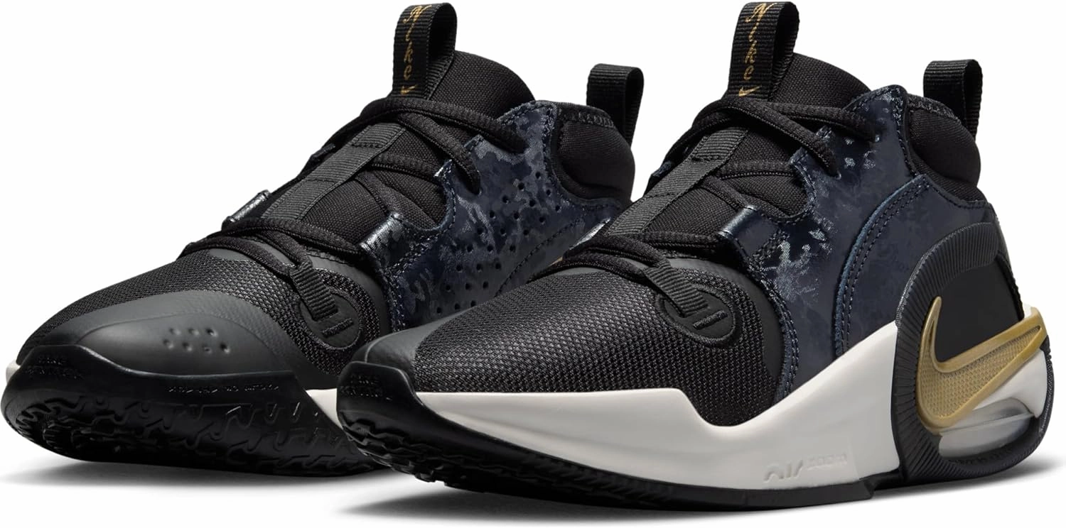 Nike Air Zoom Crossover 2 Big Kids' Basketball Shoes (FZ7312-001, Black/Pale Ivory/Metallic Gold)