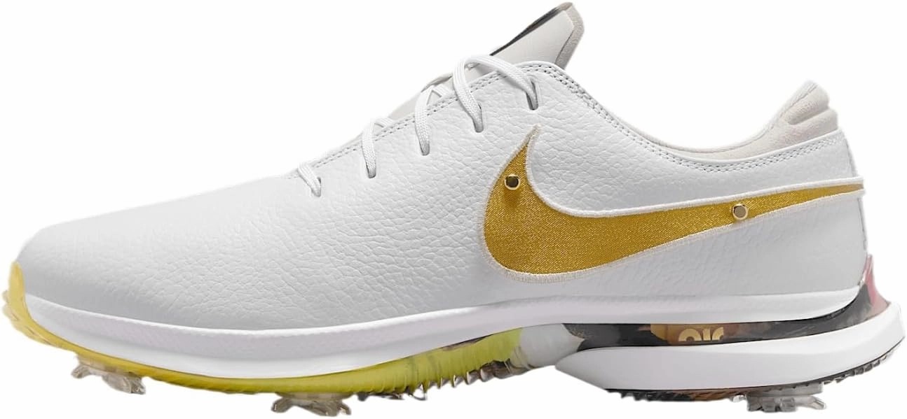 Nike Air Zoom Victory Tour 3 NRG Golf Shoes (FJ2241-101, White/Pale Grey/Light Bone/Metallic Gold)