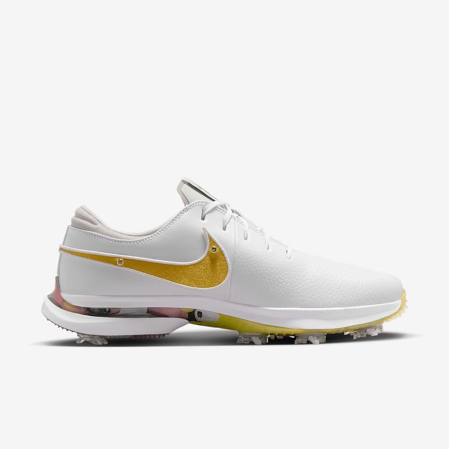 Nike Air Zoom Victory Tour 3 NRG Golf Shoes (FJ2241-101, White/Pale Grey/Light Bone/Metallic Gold)