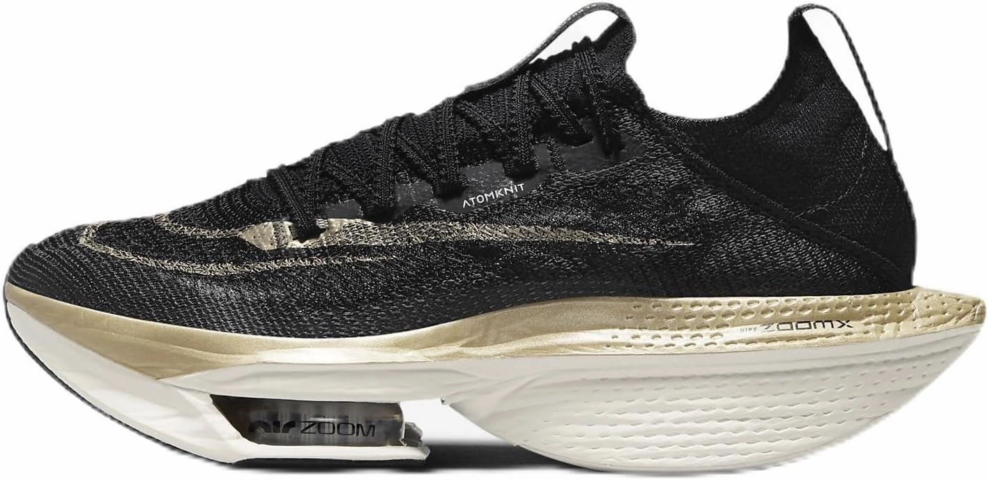 Nike Alphafly 2 Women's Road Racing Shoes (DN3559-003, Black/Sail/Metallic Gold Grain) Size 7.5