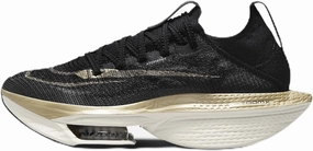 Nike Alphafly 2 Women's Road Racing Shoes (DN3559-003, Black/Sail/Metallic Gold Grain) Size 7.5