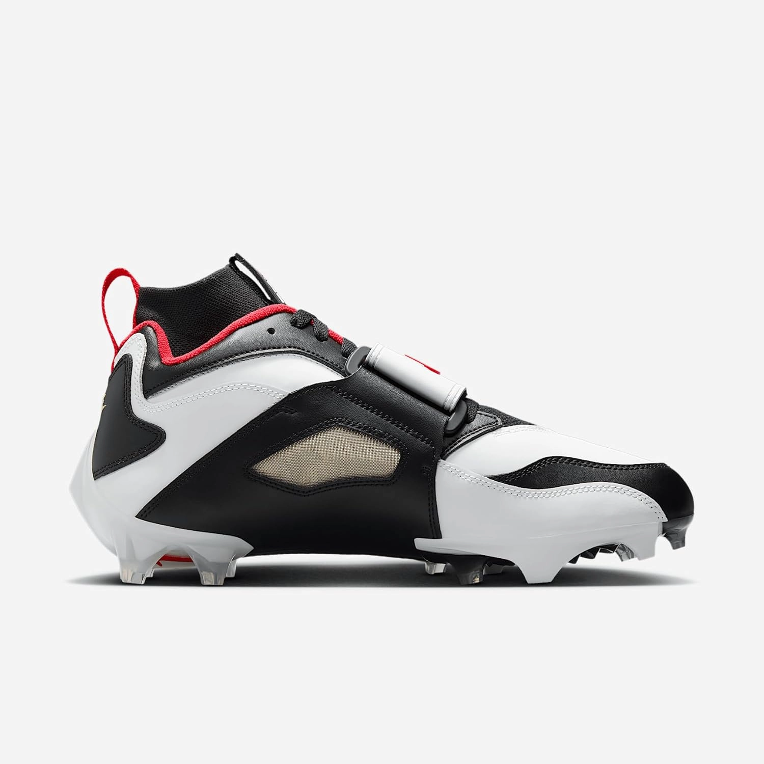 Nike Diamond Turf 93 TD Football Shoes (HF5298-100, White/Black/Metallic Gold/Fire Red)