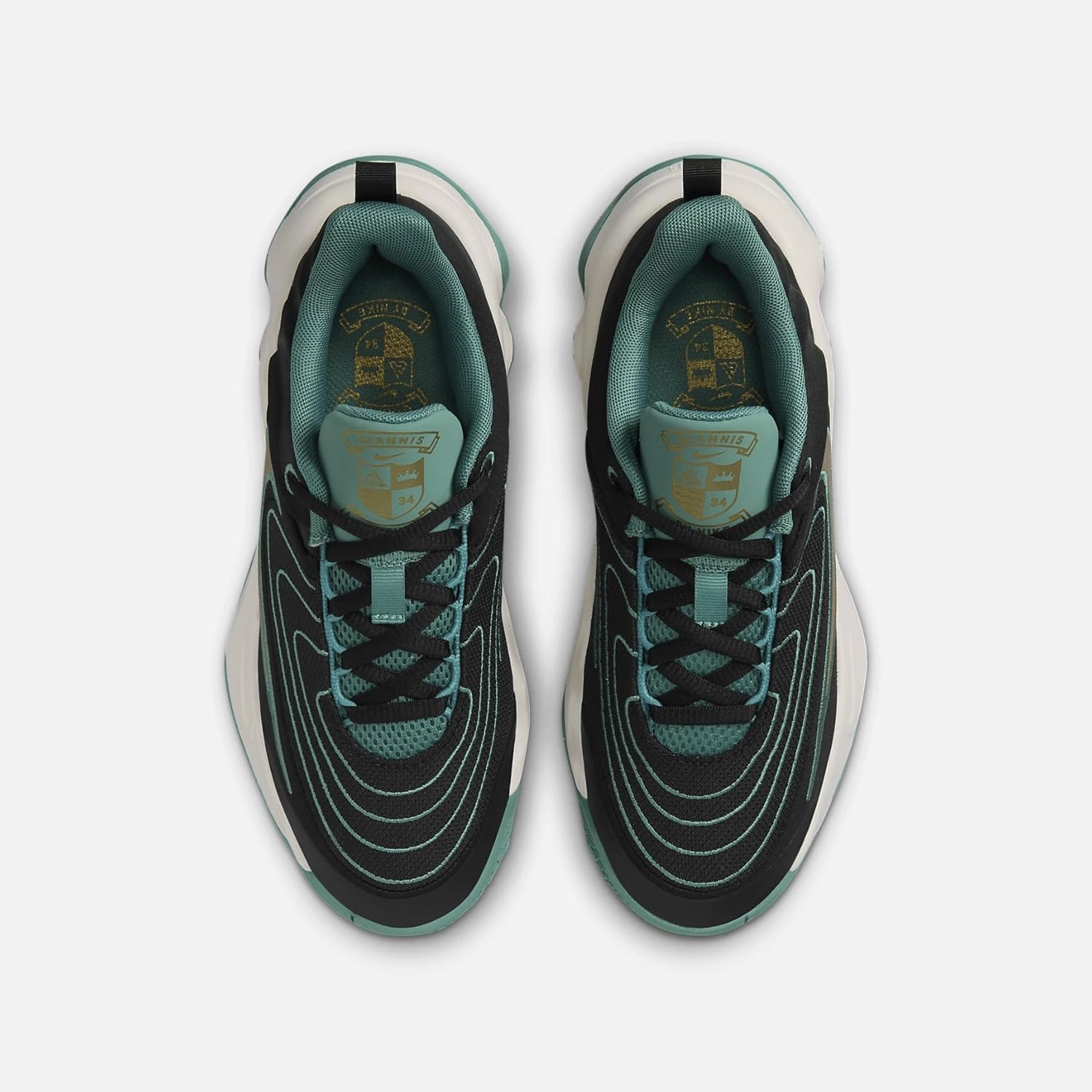 Nike Giannis Immortality 4 Big Kids' Basketball Shoes (HV9127-001, Black/Bicoastal/Pale Ivory/Metallic Gold)