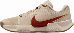 Nike GP Challenge Pro Premium Women's Hard Court Tennis Shoes (FQ6992-103, Sanddrift/Metallic Gold/Gum Medium Brown/) Size 8.5