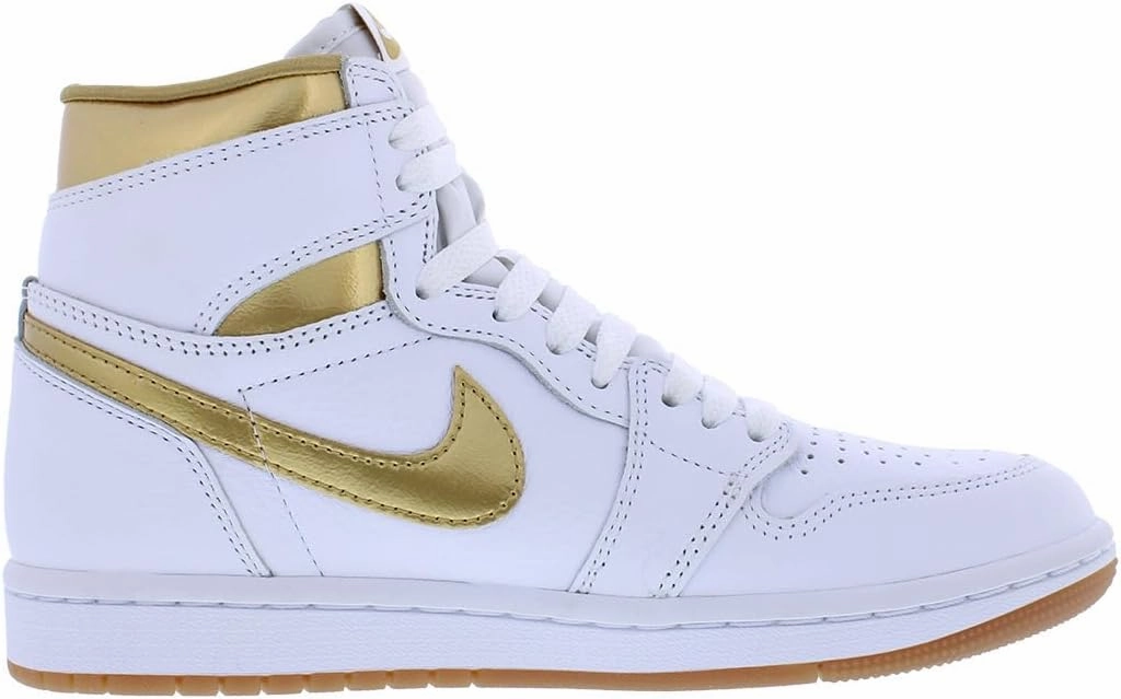Nike Jordan 1 Retro Hi OG Women's Shoes (FD2596-107, White/Metallic Gold/Gum Light Brown)