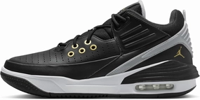 NIKE Jordan Max Aura 5 Men's Shoes (DZ4353-017, Black/White/Wolf Grey/Metallic Gold) Size 11