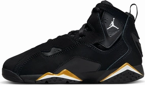 Nike Jordan True Flight PS Boys Shoes Size 11, Color: Black/White/Metallic Gold
