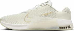 Nike Metcon 9 AMP Women's Workout Shoes (FJ1571-001, Sea Glass/Summit White/Olive Aura/Metallic Gold Star) Size 9