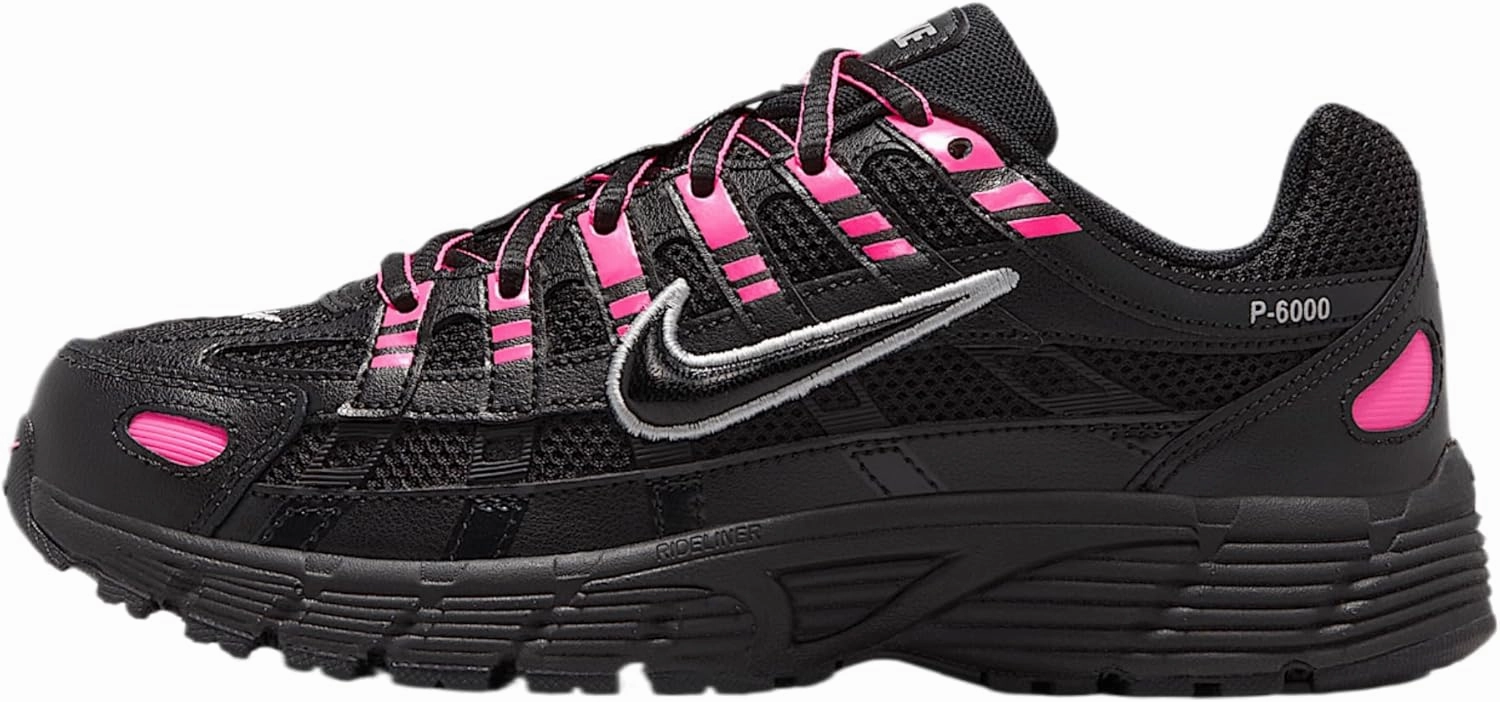Nike P-6000 Big Kids' Shoes (HV5064-600, Pink Blast/Metallic Silver/Black)