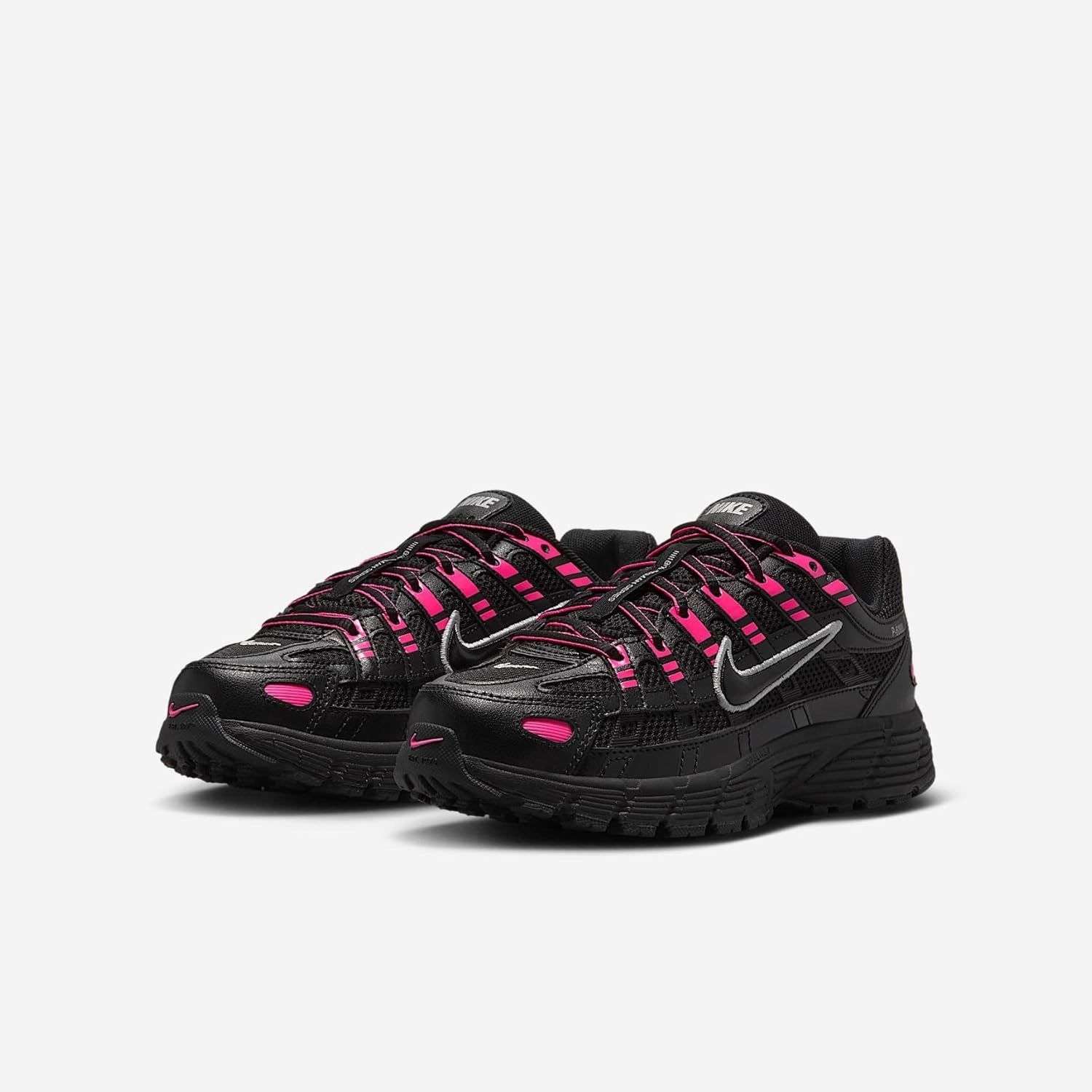 Nike P-6000 Big Kids' Shoes (HV5064-600, Pink Blast/Metallic Silver/Black)