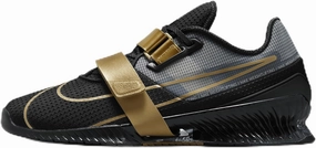 Nike Romaleos 4 Weightlifting Shoes (CD3463-001, Black/Metallic Gold/White/Metallic Gold) Size 12