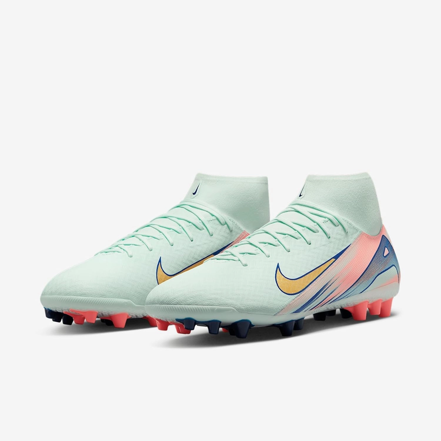 Nike Superfly 10 Academy Mercurial Dream Speed AG High-Top Soccer Cleats (FZ1191-300, Barely Green/Crimson Pulse/Metallic Gold Coin)