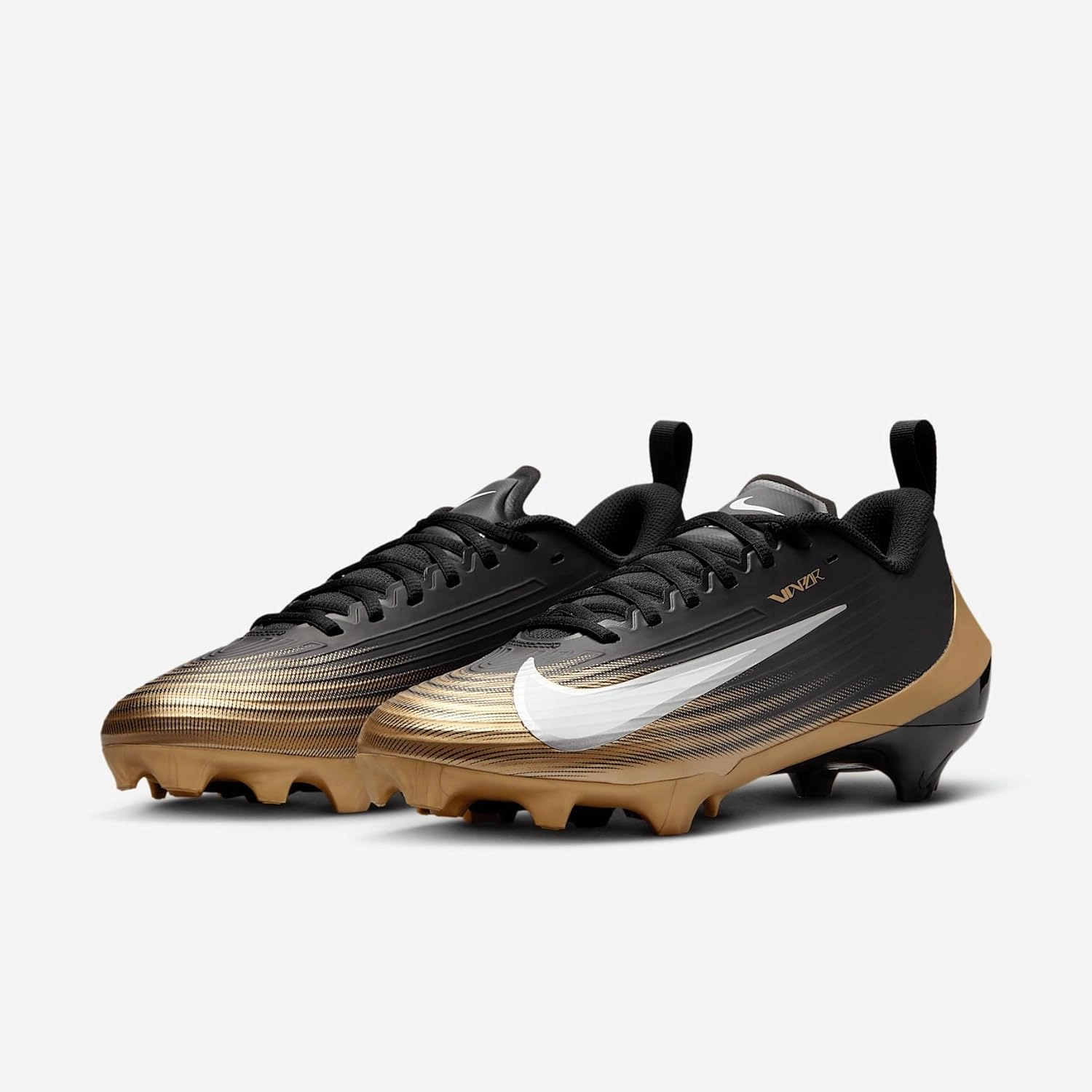 Nike Vapor Speed 3 Football Cleats (FB3303-003, Black/Metallic Gold/White) Size 6.5