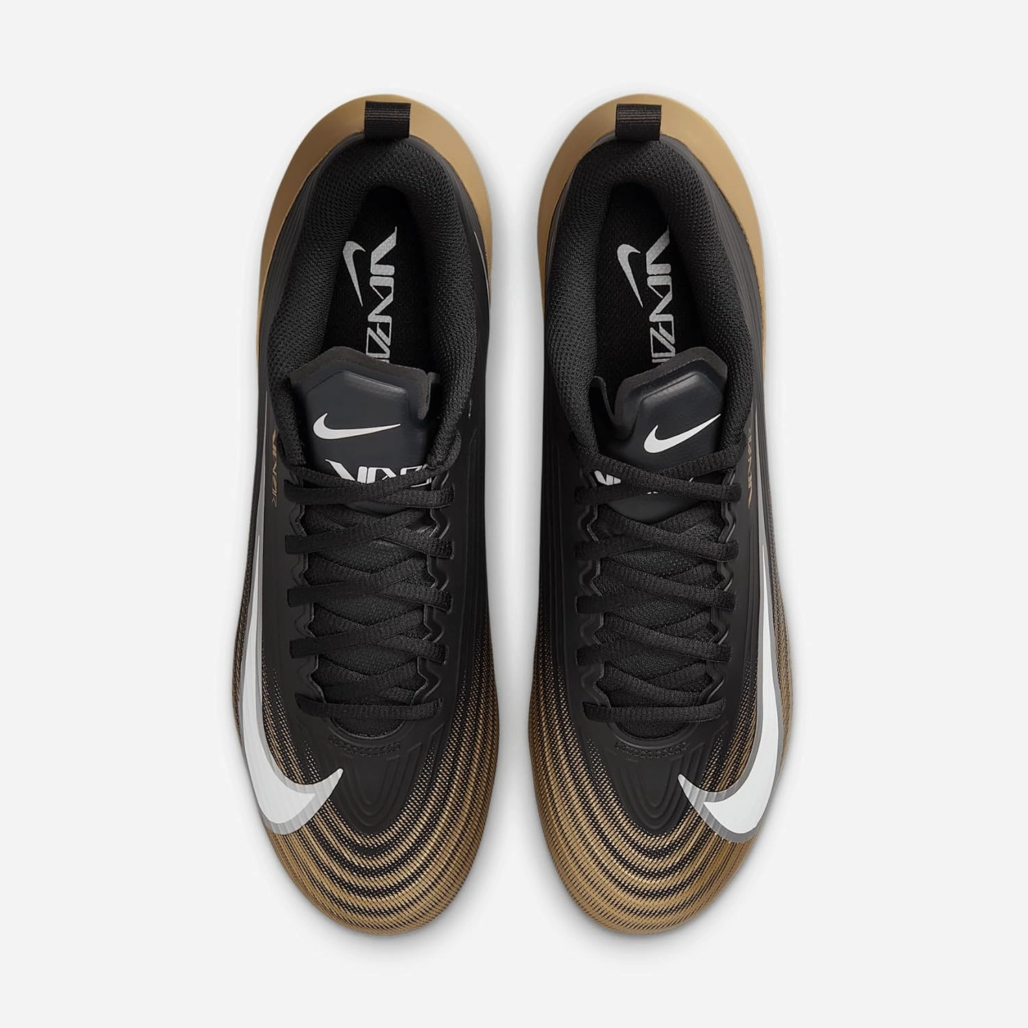 Nike Vapor Speed 3 Football Cleats (FB3303-003, Black/Metallic Gold/White) Size 6.5