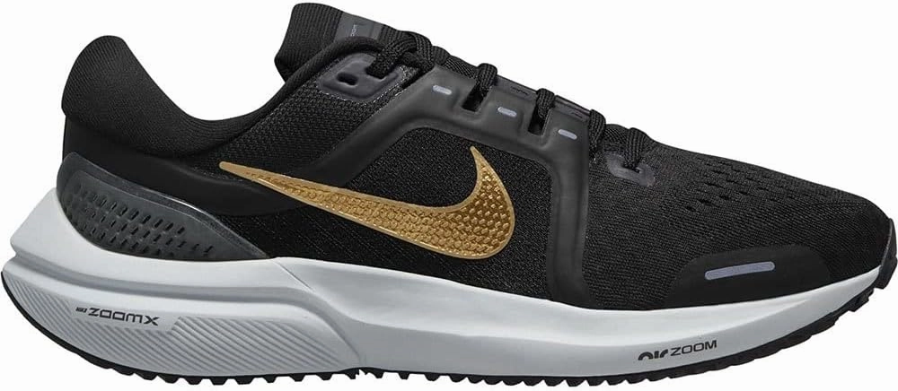 Nike Women's Air Zoom Vomero 16, Black/Dark Smoke Grey/Pure Platinum/Metallic Gold Coin, 7
