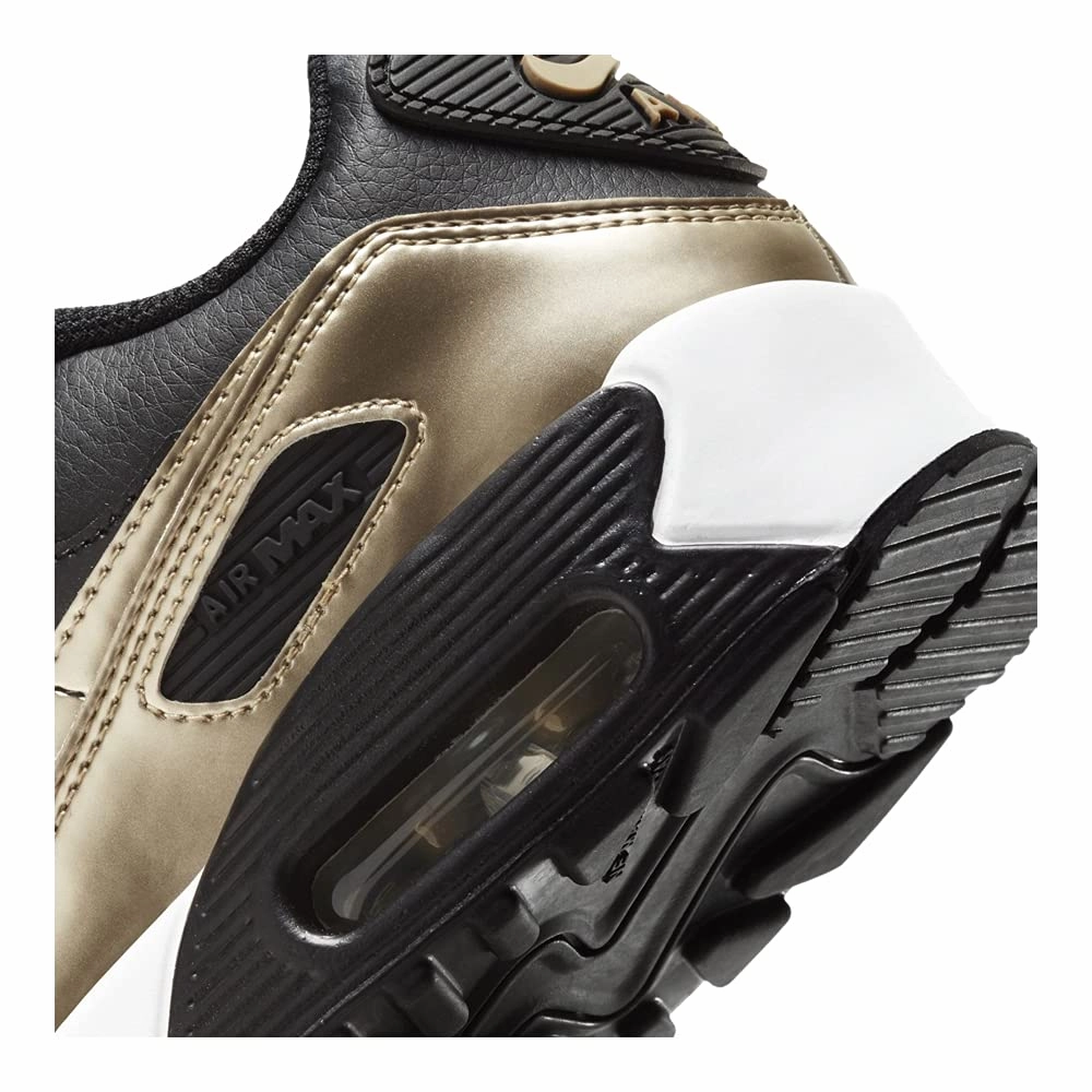 Nike Youth Air Max 90 LTR GS CD6864 008 Black/Metallic Gold - Size 5Y