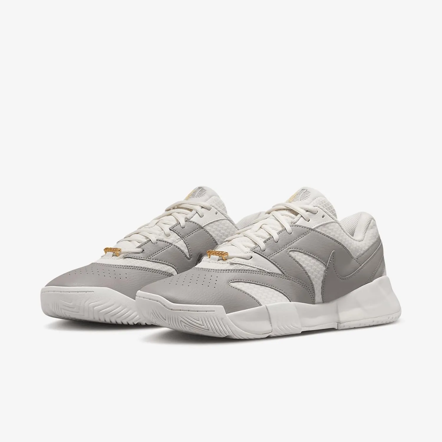 NikeCourt Lite 4 Premium Men's Hard Court Tennis Shoes (FZ1220-001, Phantom/College Grey/Metallic Pewter)