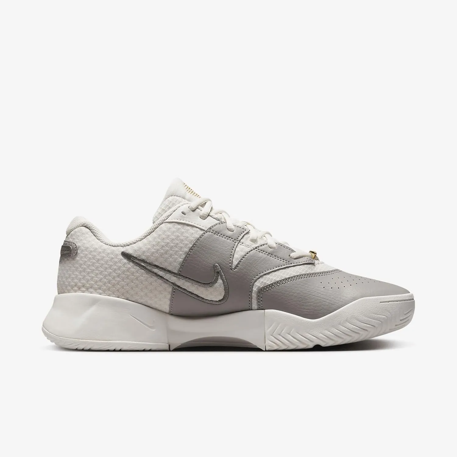 NikeCourt Lite 4 Premium Men's Hard Court Tennis Shoes (FZ1220-001, Phantom/College Grey/Metallic Pewter)
