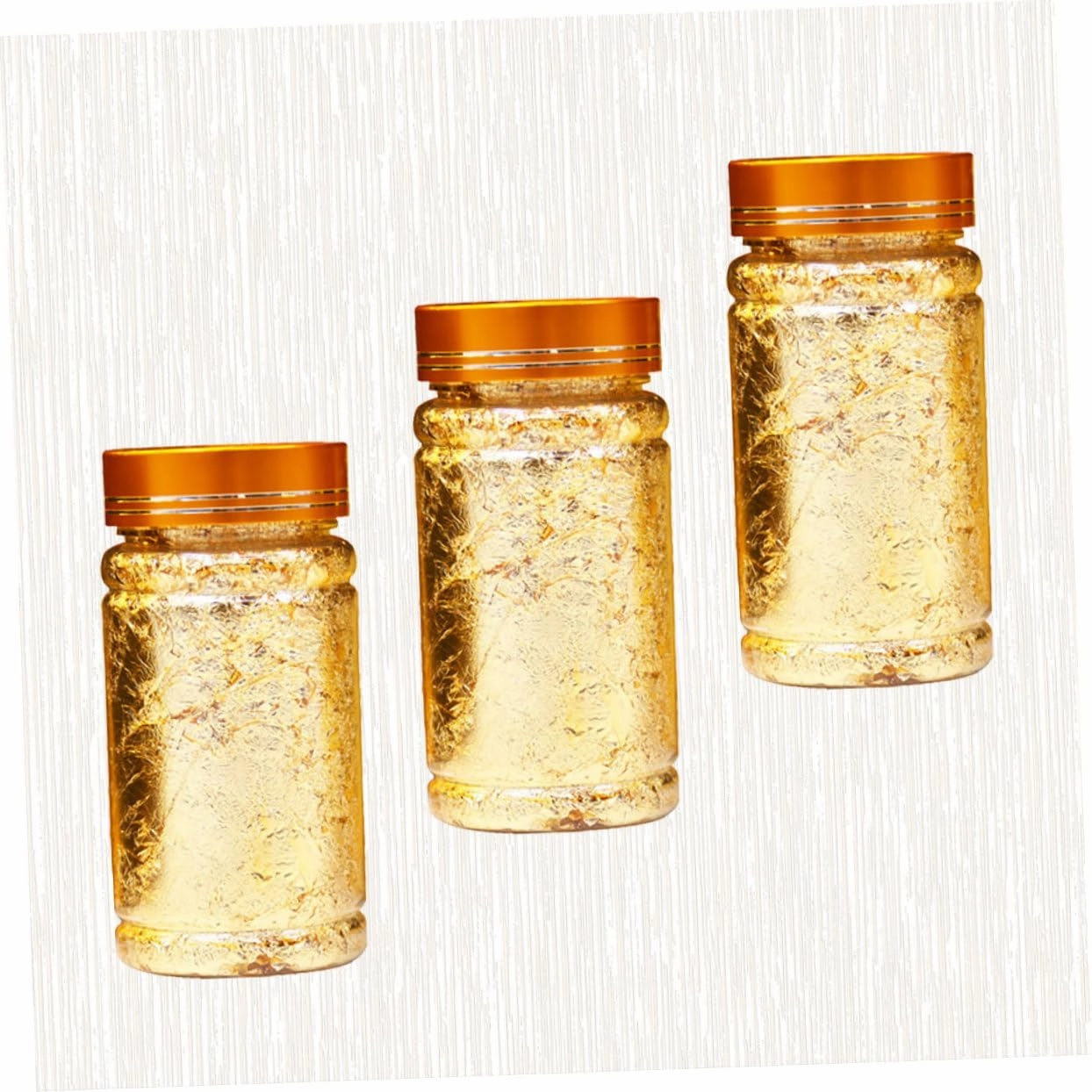 NOLITOY 3sets Metallic Foil Paper for Nails Gold Flakes Nail Art Sticker Mini Bottle Foil Sheets Easy Apply for Home Phone Case Party Makeup (Gold Flakes for Nails) 3pcs*3